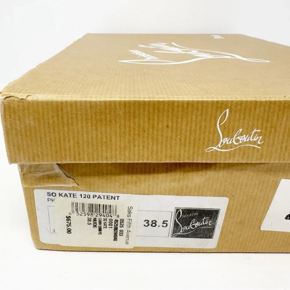 Christian Louboutin So Kate Patent Leather Pointed Toe Heels Womens Size EU 38.5